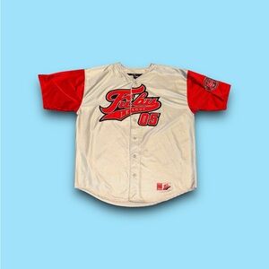 FUBU 05 League Athletic Baseball Jersey Men's Size XXL Red & Gray